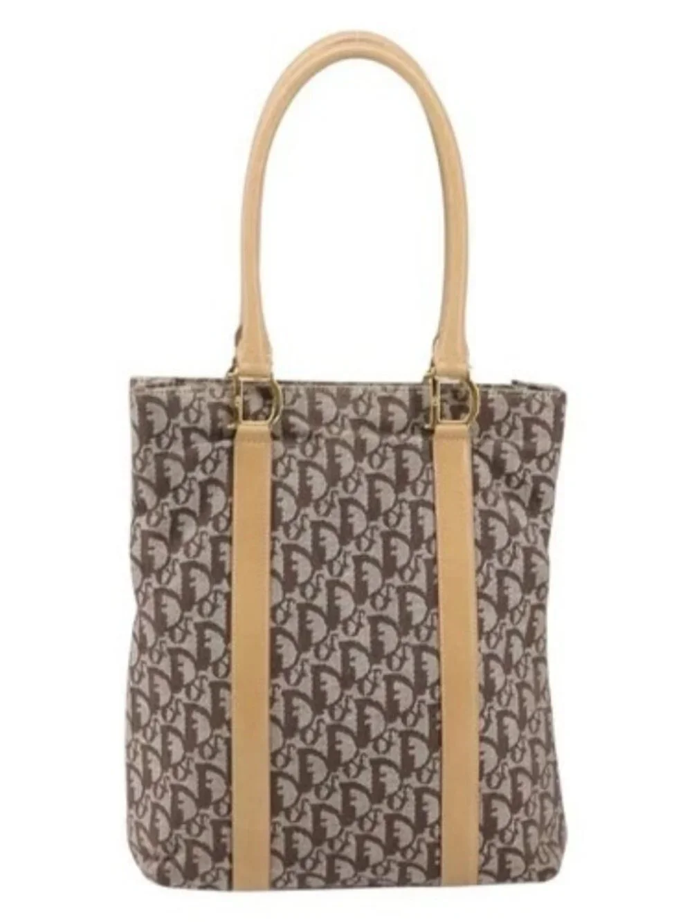 Christian Dior Trotter Canvas Tote Bag Gold Beige Auth gh772A - Picture 12 of 16